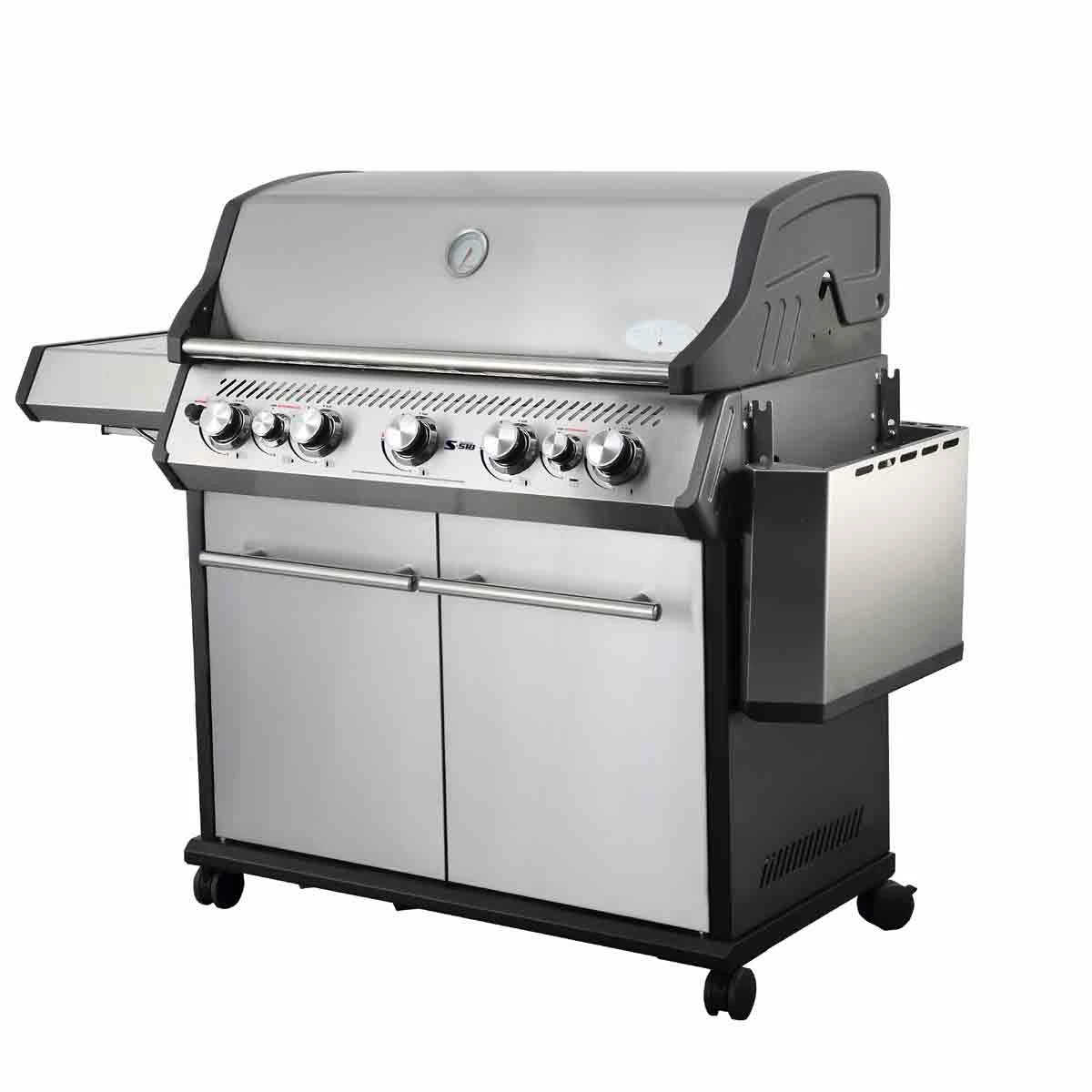 SANTOS S-518 Mit Seiten- & Heckbrenner, Edelstahl Inkl. Drehspieß, Rostheber & Silikonablage & Graviertes ZWILLING Pro Messer 5 SANTOS S-518 Mit Seiten- & Heckbrenner, Edelstahl Inkl. Drehspieß, Rostheber & Silikonablage & Graviertes ZWILLING Pro Messer – Bild 5