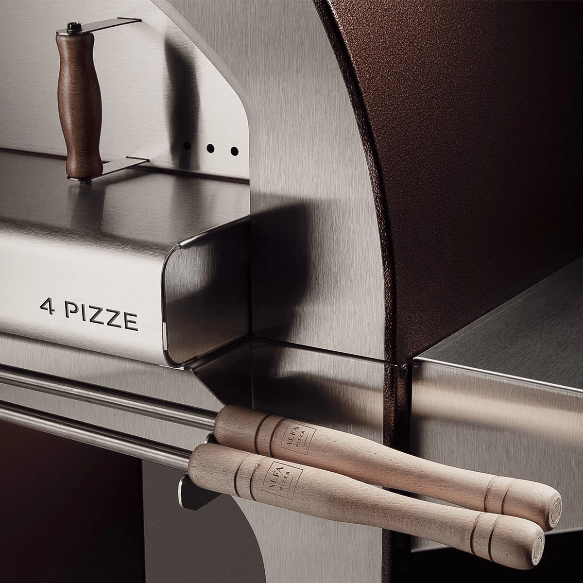 Alfa Forni Pizzaofen Classico 4 Pizze Ohne Stand, Holz, Kupfer 6 Alfa Forni Pizzaofen Classico 4 Pizze Ohne Stand, Holz, Kupfer – Bild 6